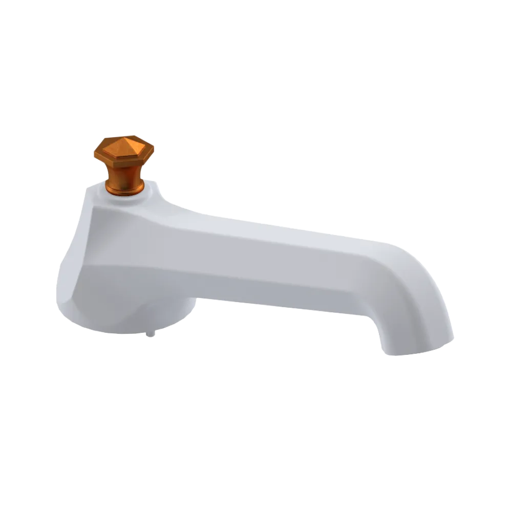 Rubinet Tub Filler Spout Deck Mount Matt White