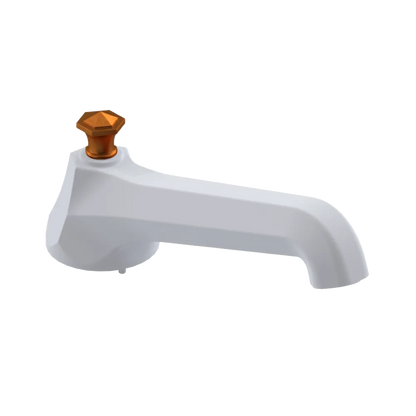Rubinet Tub Filler Spout Deck Mount Matt White
