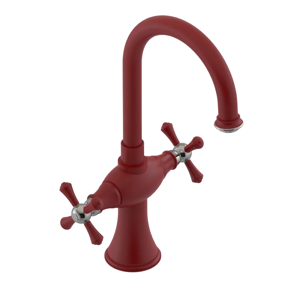 Rubinet Single Hole Dual Handle Lav. Set. (less drain) Maroon