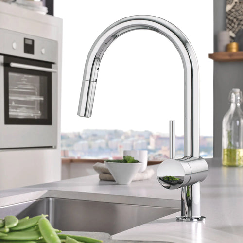 Grohe Minta Single-Handle Pull Down Kitchen Faucet Dual Spray 1.75 Gpm - Golzar Home
