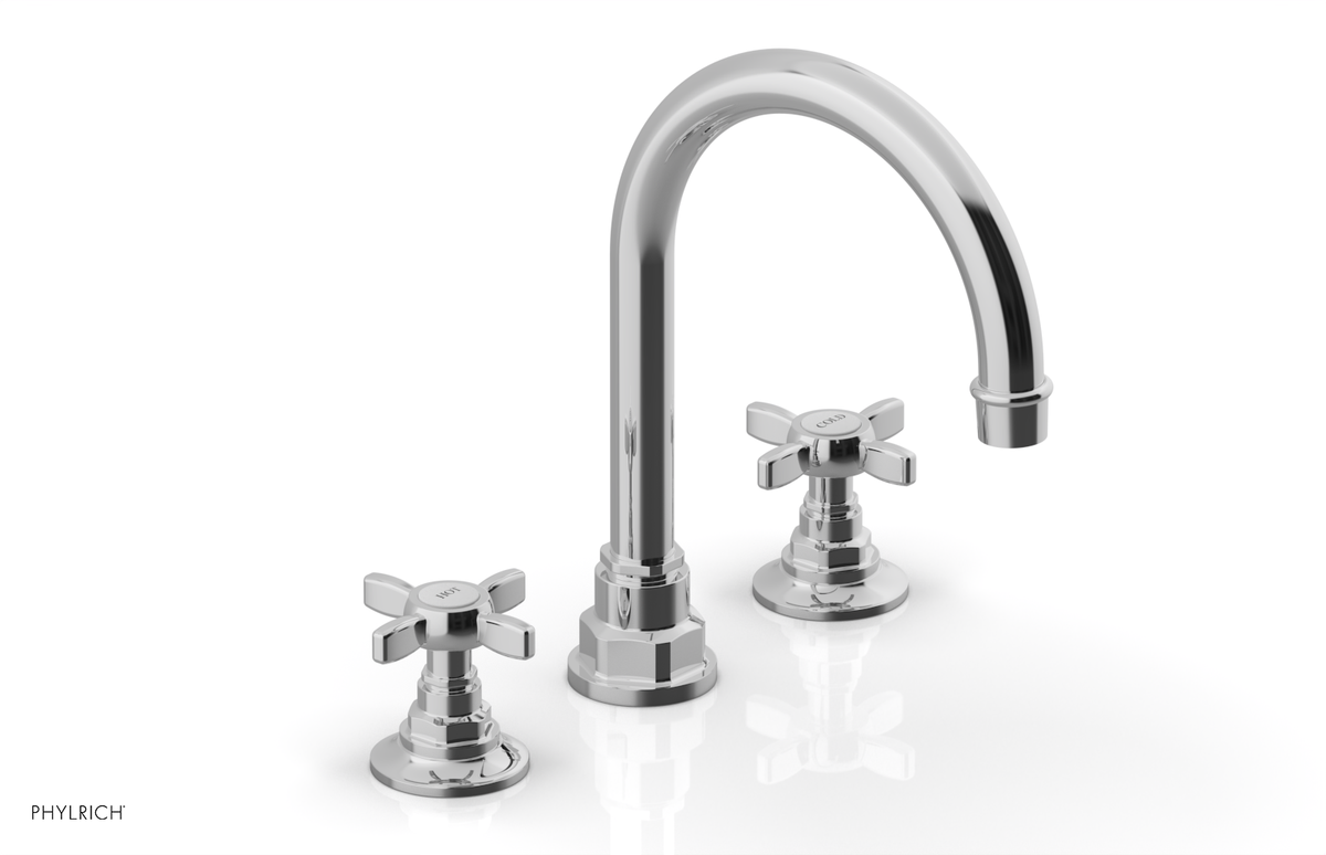 JAMESTOWN Widespread Faucet - High Spout - Cross Handle 165-03