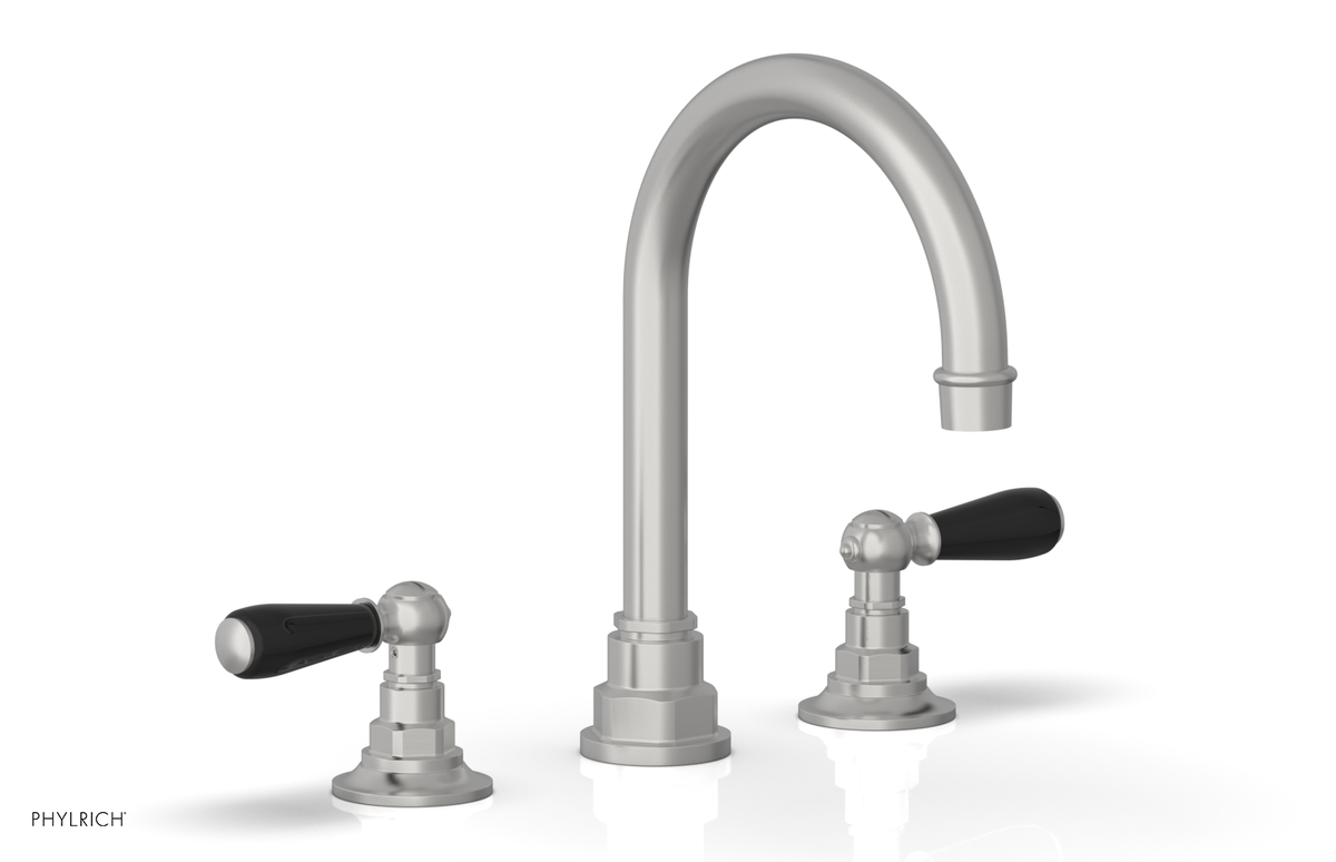 JAMESTOWN Widespread Faucet - High Spout - Lever Handle with "Black" Accents 165-04