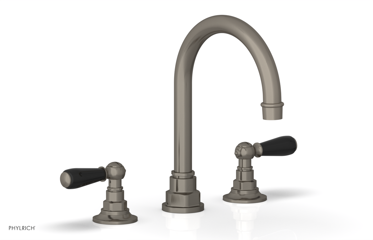 JAMESTOWN Widespread Faucet - High Spout - Lever Handle with "Black" Accents 165-04