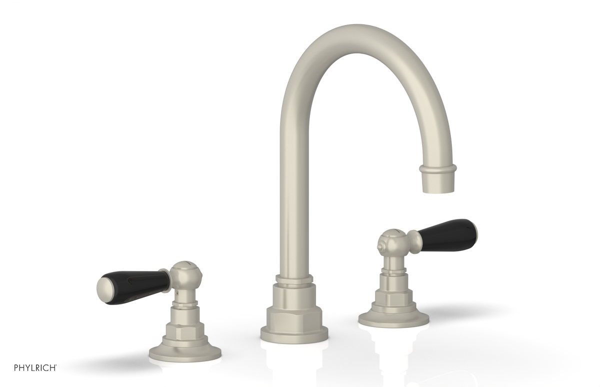 JAMESTOWN Widespread Faucet - High Spout - Lever Handle with "Black" Accents 165-04