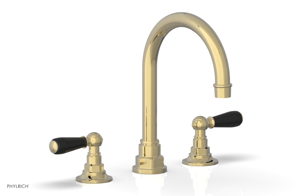 JAMESTOWN Widespread Faucet - High Spout - Lever Handle with "Black" Accents 165-04