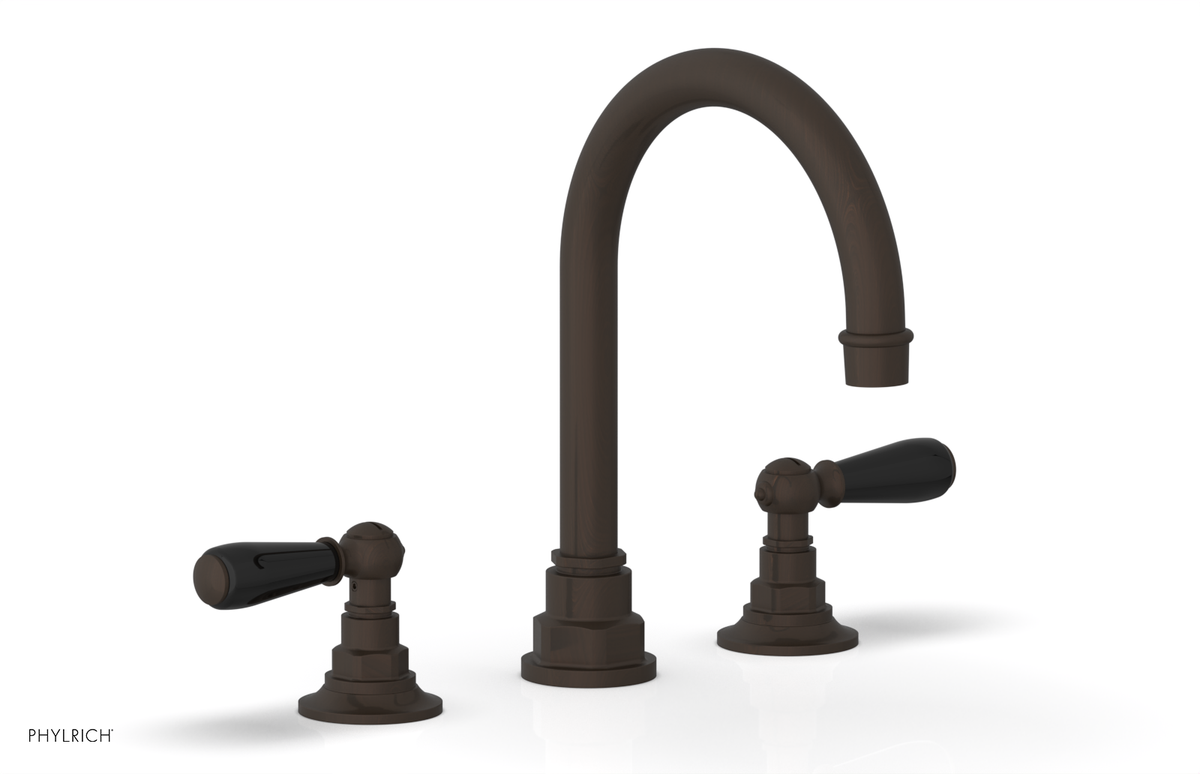 JAMESTOWN Widespread Faucet - High Spout - Lever Handle with "Black" Accents 165-04