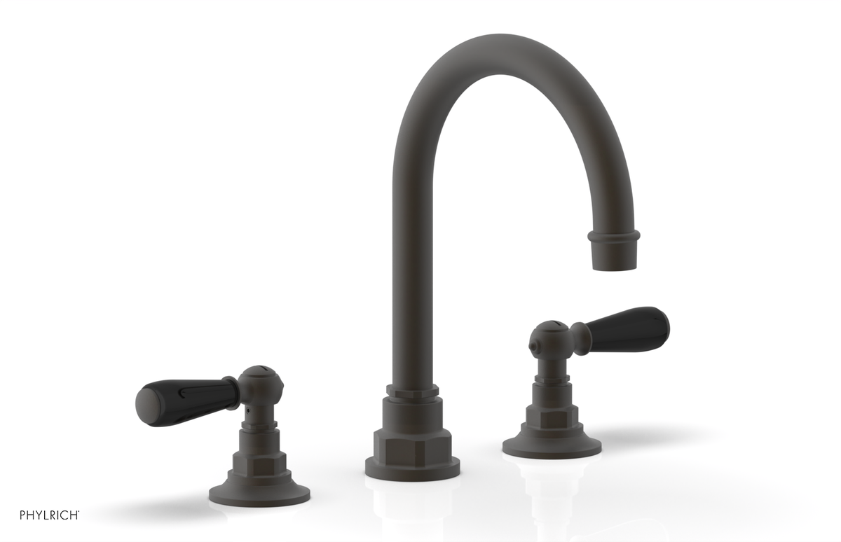 JAMESTOWN Widespread Faucet - High Spout - Lever Handle with "Black" Accents 165-04