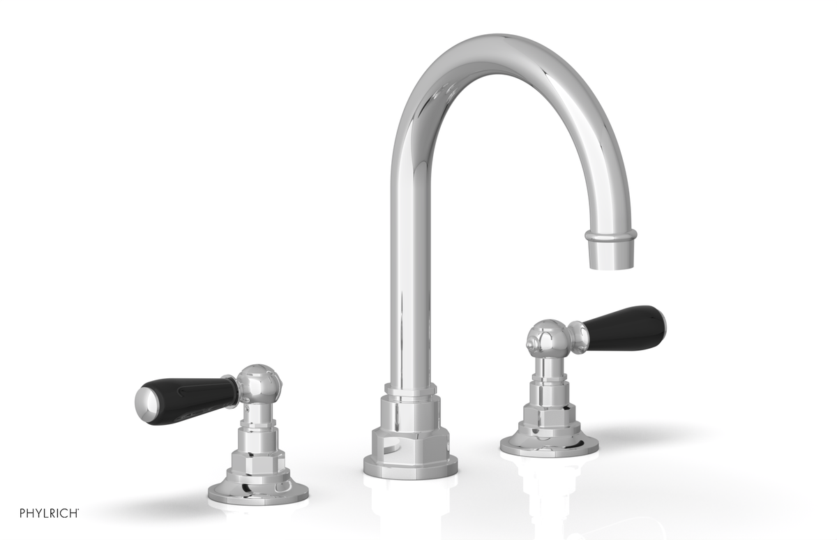 JAMESTOWN Widespread Faucet - High Spout - Lever Handle with "Black" Accents 165-04
