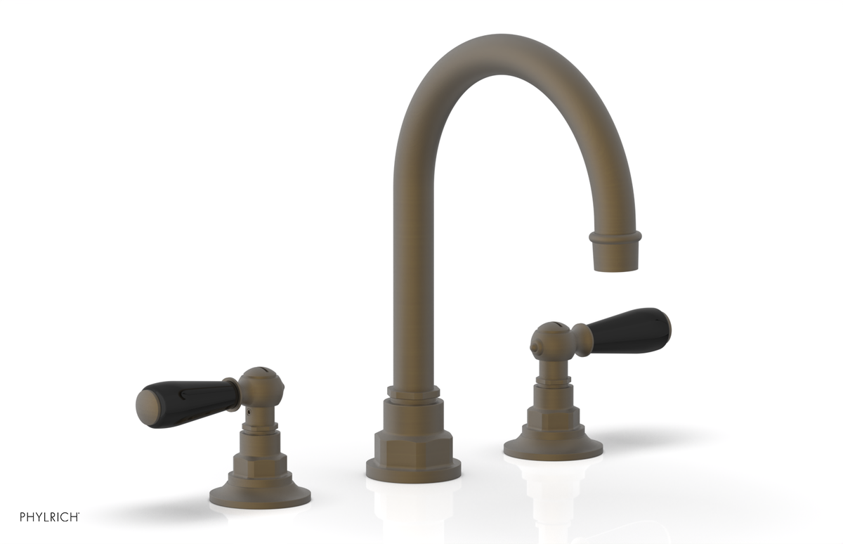 JAMESTOWN Widespread Faucet - High Spout - Lever Handle with "Black" Accents 165-04