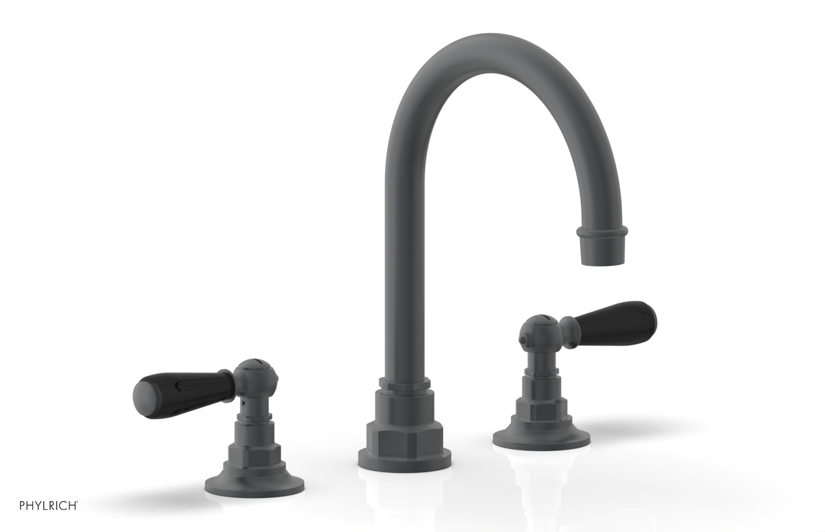JAMESTOWN Widespread Faucet - High Spout - Lever Handle with "Black" Accents 165-04