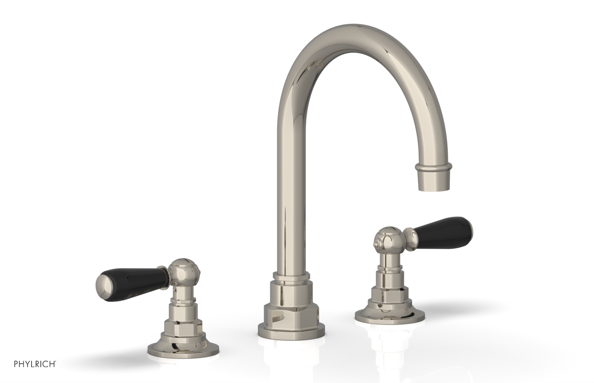 JAMESTOWN Widespread Faucet - High Spout - Lever Handle with "Black" Accents 165-04