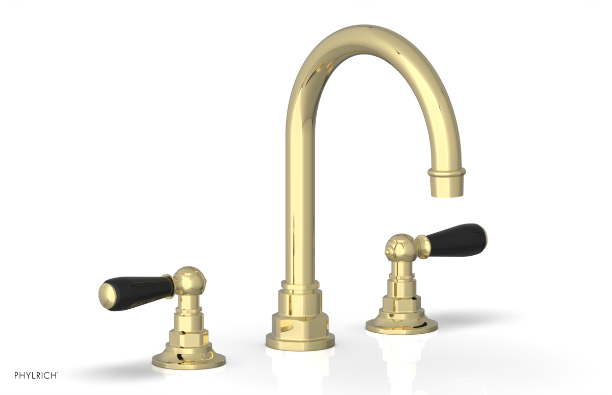 JAMESTOWN Widespread Faucet - High Spout - Lever Handle with "Black" Accents 165-04