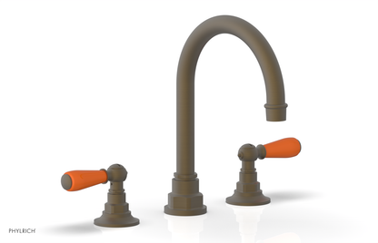 JAMESTOWN Widespread Faucet - High Spout - Lever Handle with "Orange" Accents 165-04