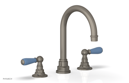 JAMESTOWN Widespread Faucet - High Spout - Lever Handle with "Light Blue" Accents 165-04