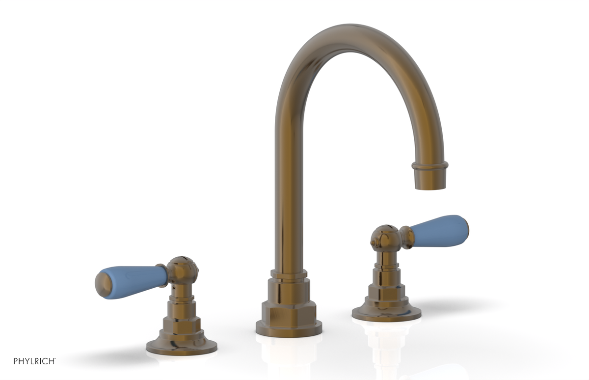 JAMESTOWN Widespread Faucet - High Spout - Lever Handle with "Light Blue" Accents 165-04