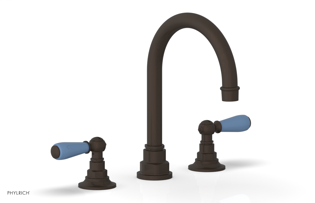 JAMESTOWN Widespread Faucet - High Spout - Lever Handle with "Light Blue" Accents 165-04