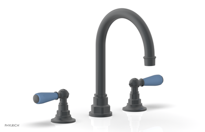 JAMESTOWN Widespread Faucet - High Spout - Lever Handle with "Light Blue" Accents 165-04