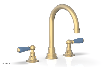JAMESTOWN Widespread Faucet - High Spout - Lever Handle with "Light Blue" Accents 165-04