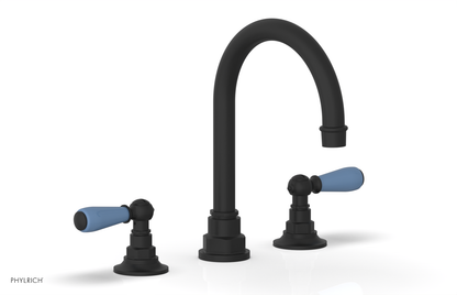 JAMESTOWN Widespread Faucet - High Spout - Lever Handle with "Light Blue" Accents 165-04