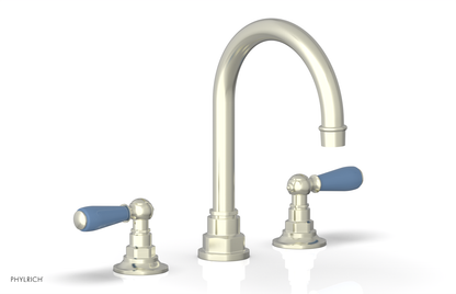 JAMESTOWN Widespread Faucet - High Spout - Lever Handle with "Light Blue" Accents 165-04