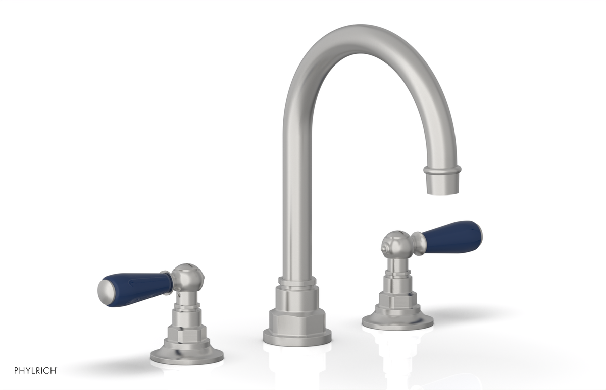 JAMESTOWN Widespread Faucet - High Spout - Lever Handle with "Navy Blue" Accents 165-04