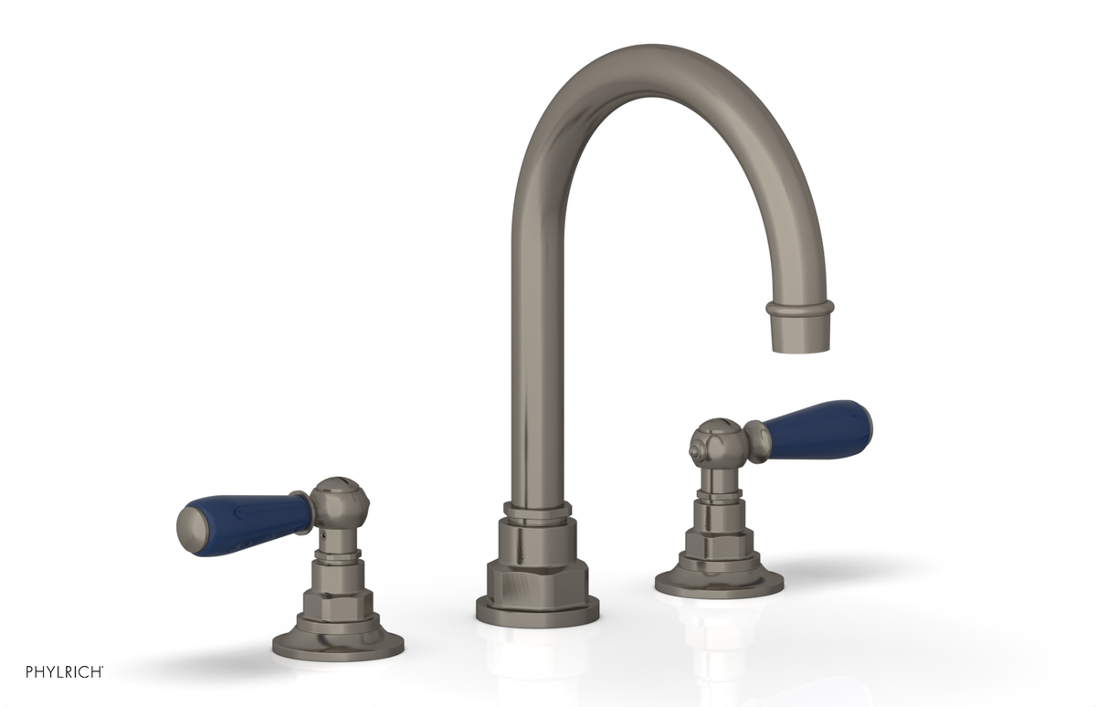 JAMESTOWN Widespread Faucet - High Spout - Lever Handle with "Navy Blue" Accents 165-04