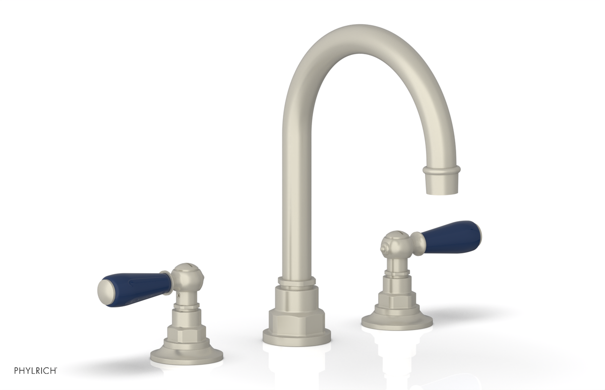 JAMESTOWN Widespread Faucet - High Spout - Lever Handle with "Navy Blue" Accents 165-04