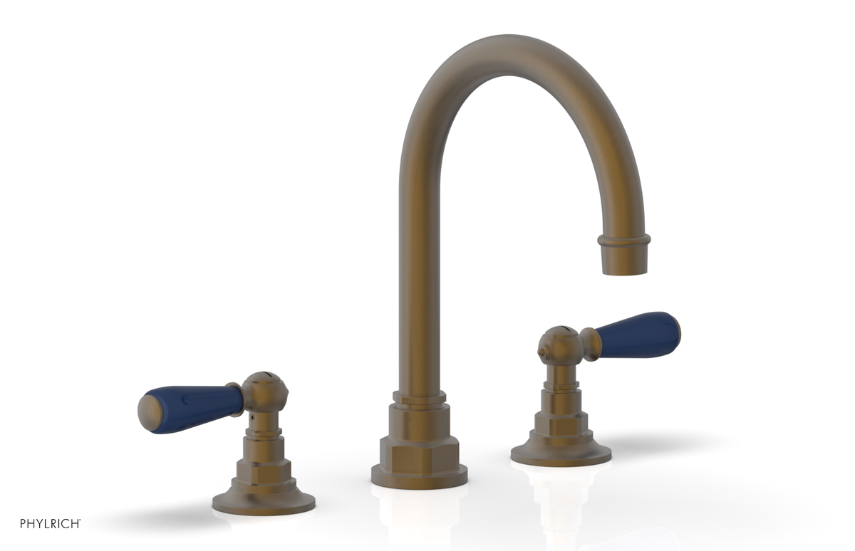 JAMESTOWN Widespread Faucet - High Spout - Lever Handle with "Navy Blue" Accents 165-04