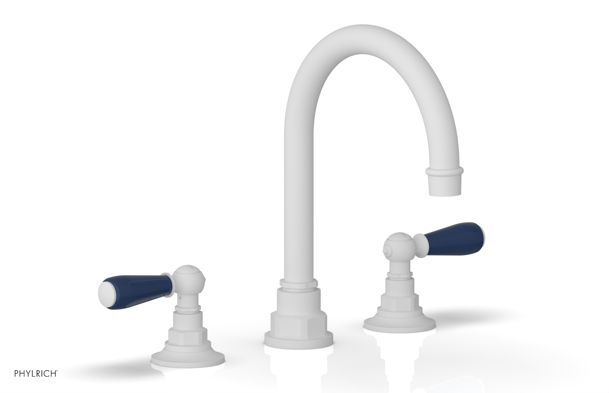 JAMESTOWN Widespread Faucet - High Spout - Lever Handle with "Navy Blue" Accents 165-04