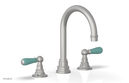 JAMESTOWN Widespread Faucet - High Spout - Lever Handle with "Turqoise" Accents 165-04