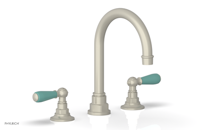 JAMESTOWN Widespread Faucet - High Spout - Lever Handle with "Turqoise" Accents 165-04