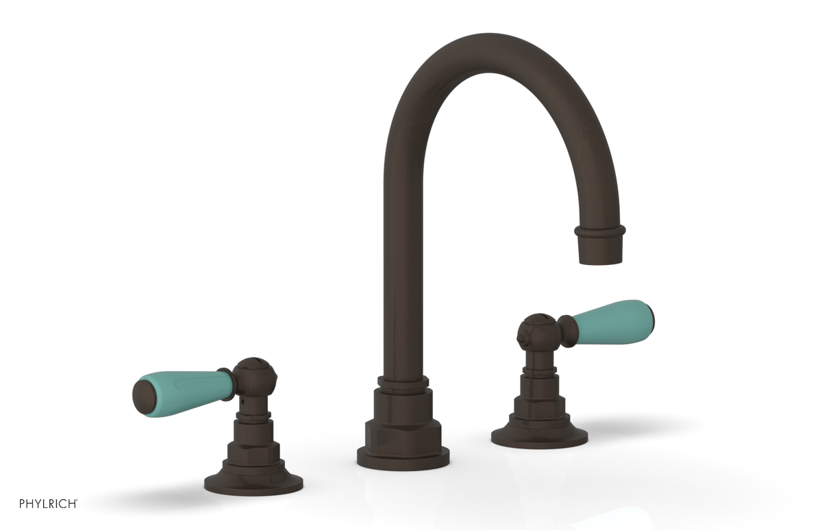 JAMESTOWN Widespread Faucet - High Spout - Lever Handle with "Turqoise" Accents 165-04