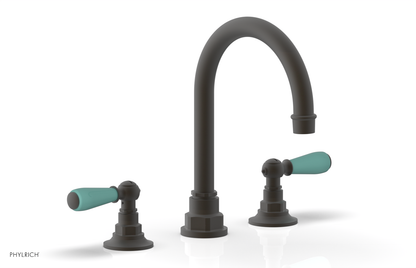 JAMESTOWN Widespread Faucet - High Spout - Lever Handle with "Turqoise" Accents 165-04