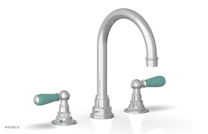 JAMESTOWN Widespread Faucet - High Spout - Lever Handle with "Turqoise" Accents 165-04