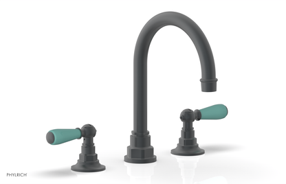 JAMESTOWN Widespread Faucet - High Spout - Lever Handle with "Turqoise" Accents 165-04