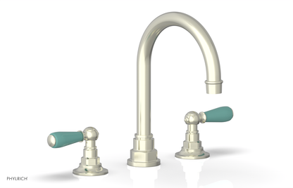 JAMESTOWN Widespread Faucet - High Spout - Lever Handle with "Turqoise" Accents 165-04