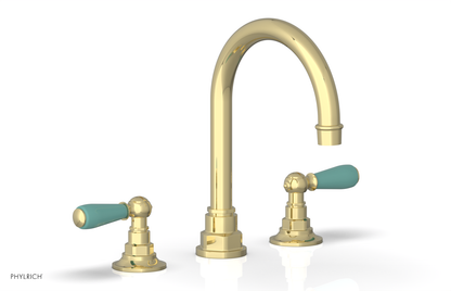 JAMESTOWN Widespread Faucet - High Spout - Lever Handle with "Turqoise" Accents 165-04