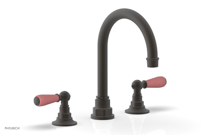 JAMESTOWN Widespread Faucet - High Spout - Lever Handle with "Pink" Accents 165-04