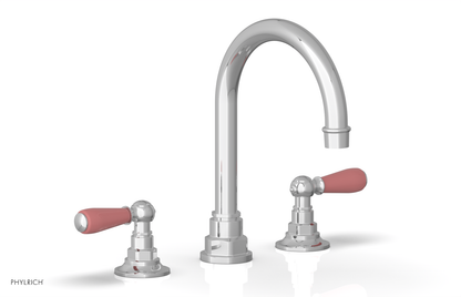 JAMESTOWN Widespread Faucet - High Spout - Lever Handle with "Pink" Accents 165-04