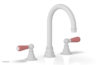 JAMESTOWN Widespread Faucet - High Spout - Lever Handle with "Pink" Accents 165-04