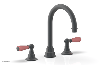 JAMESTOWN Widespread Faucet - High Spout - Lever Handle with "Pink" Accents 165-04