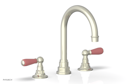 JAMESTOWN Widespread Faucet - High Spout - Lever Handle with "Pink" Accents 165-04