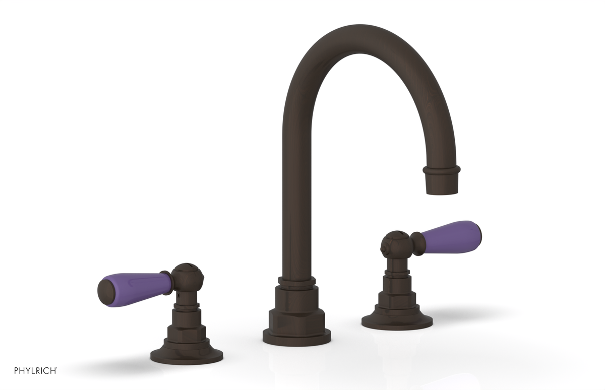 JAMESTOWN Widespread Faucet - High Spout - Lever Handle with "Purple" Accents 165-04