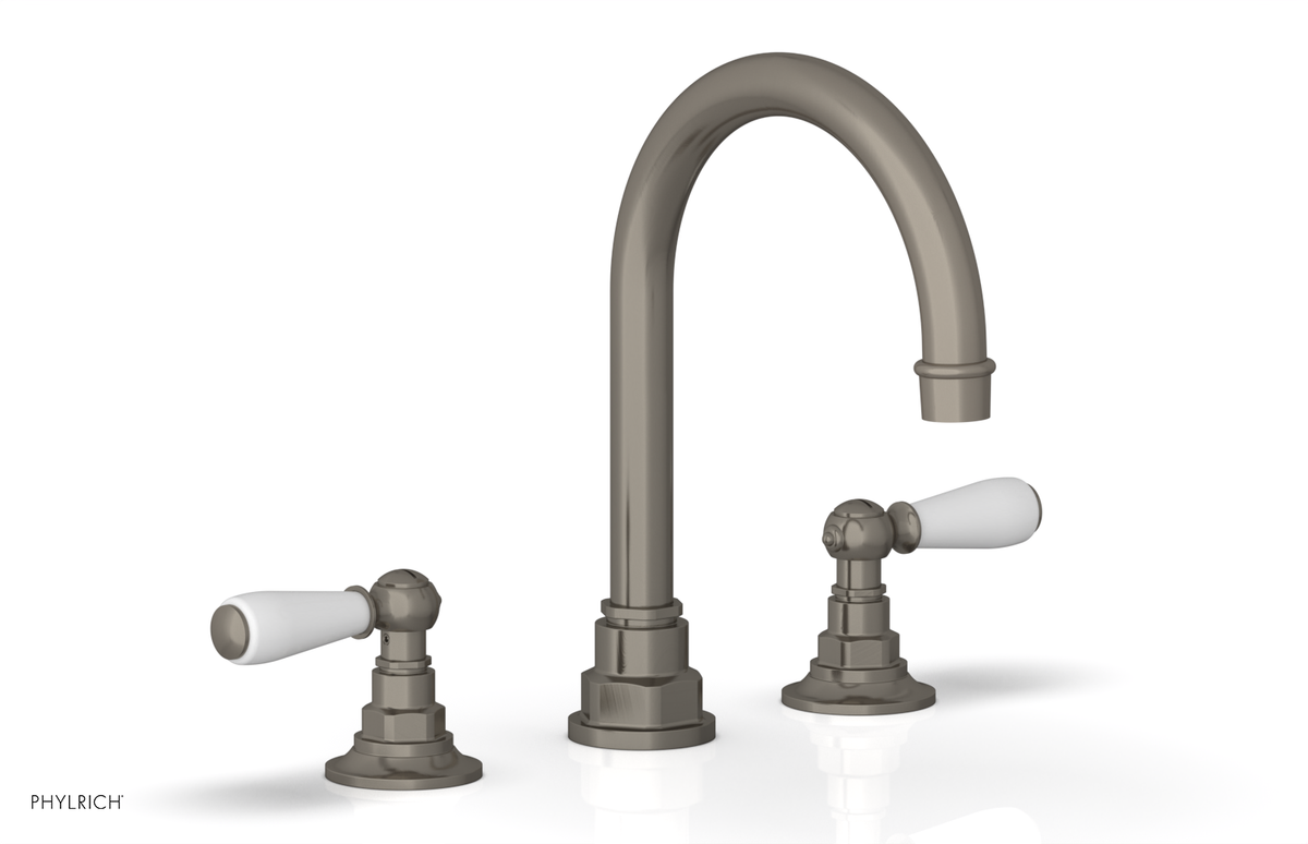 JAMESTOWN Widespread Faucet - High Spout - Lever Handle with "White" Accents 165-04