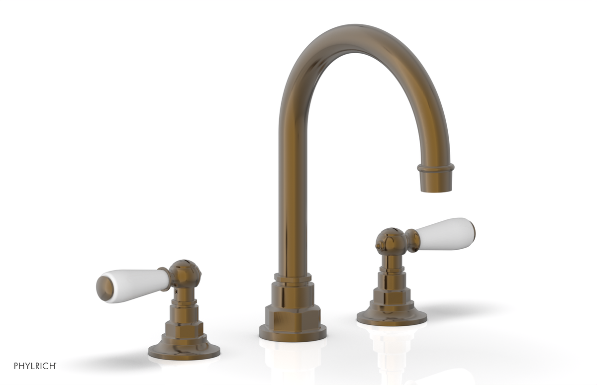 JAMESTOWN Widespread Faucet - High Spout - Lever Handle with "White" Accents 165-04