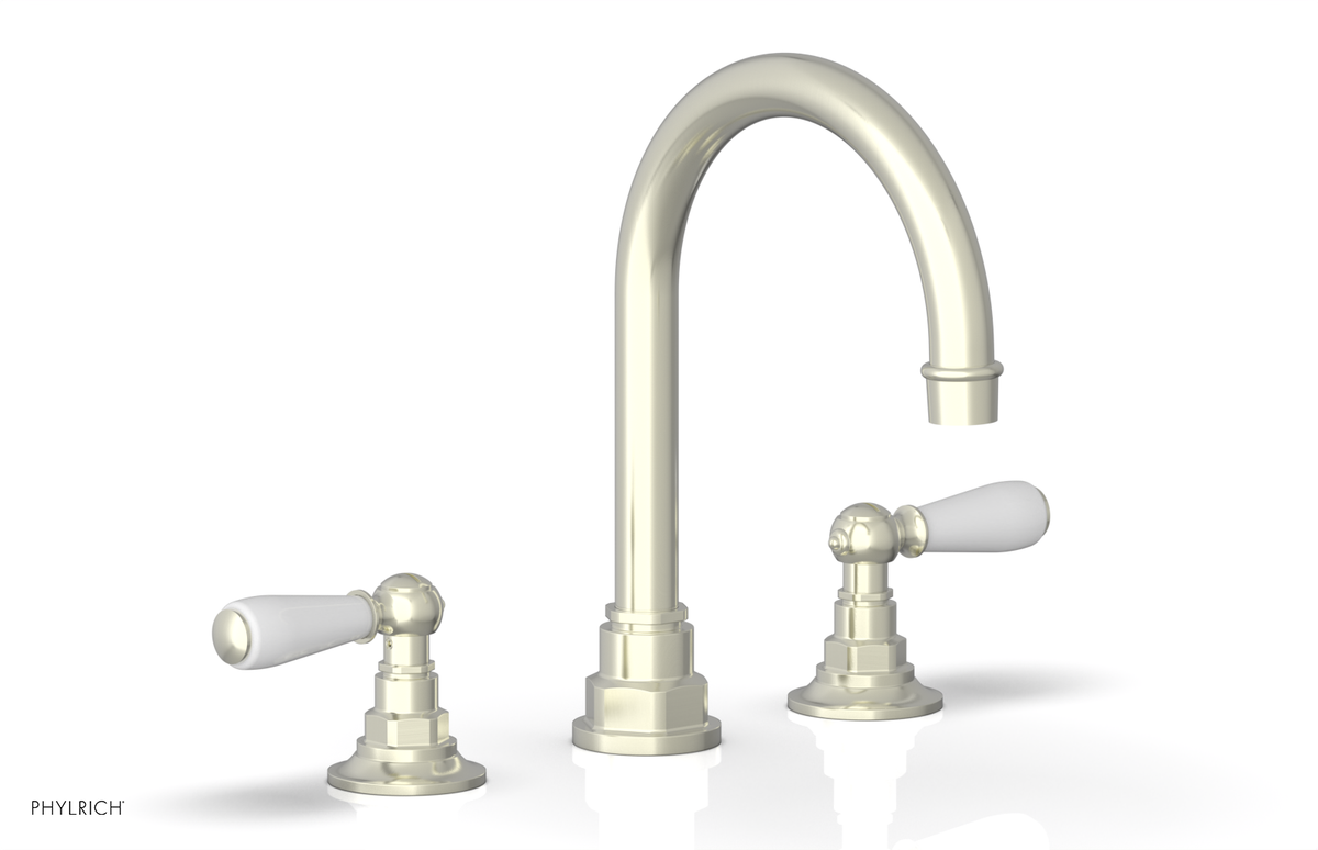 JAMESTOWN Widespread Faucet - High Spout - Lever Handle with "White" Accents 165-04