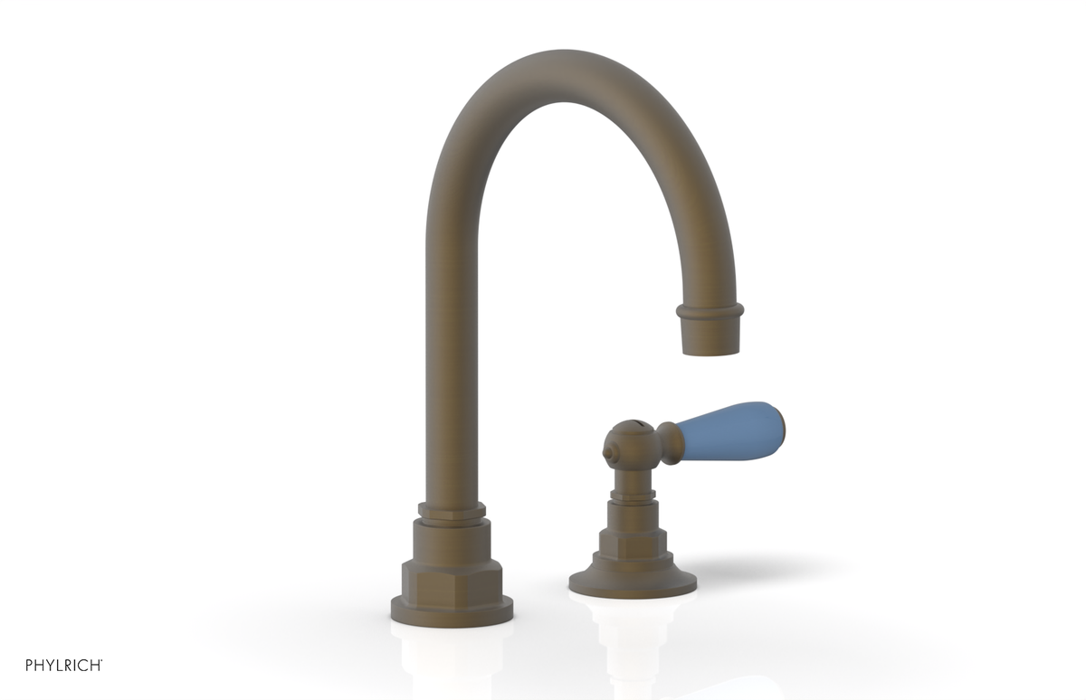 JAMESTOWN Single Handle Faucet - High Spout - Lever Handle with "Light Blue" Accents 165-06