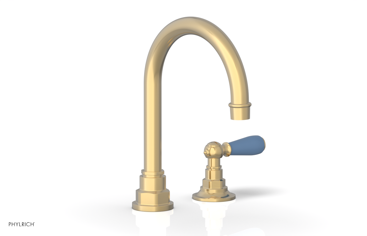 JAMESTOWN Single Handle Faucet - High Spout - Lever Handle with "Light Blue" Accents 165-06