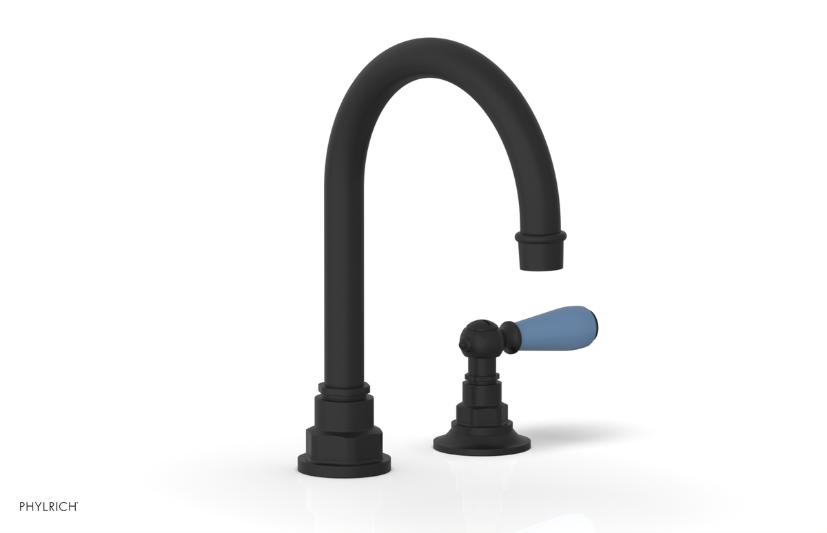 JAMESTOWN Single Handle Faucet - High Spout - Lever Handle with "Light Blue" Accents 165-06