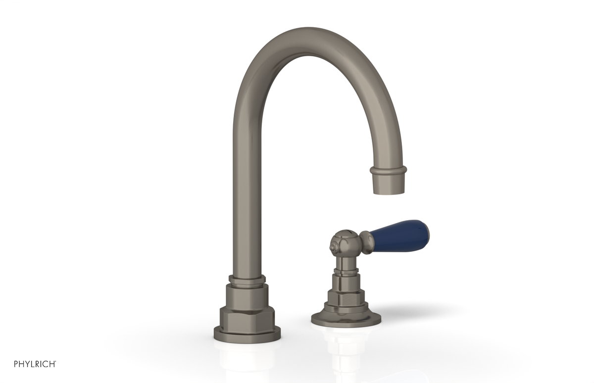 JAMESTOWN Single Handle Faucet - High Spout - Lever Handle with "Navy Blue" Accents 165-06
